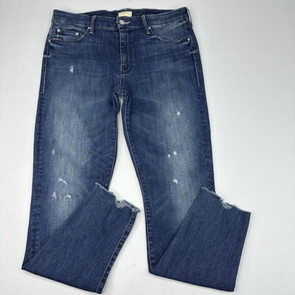 Mother‎ The Looker Ankle Chew Breaking The Law Blue Skinny Jeans 30-31X27.25